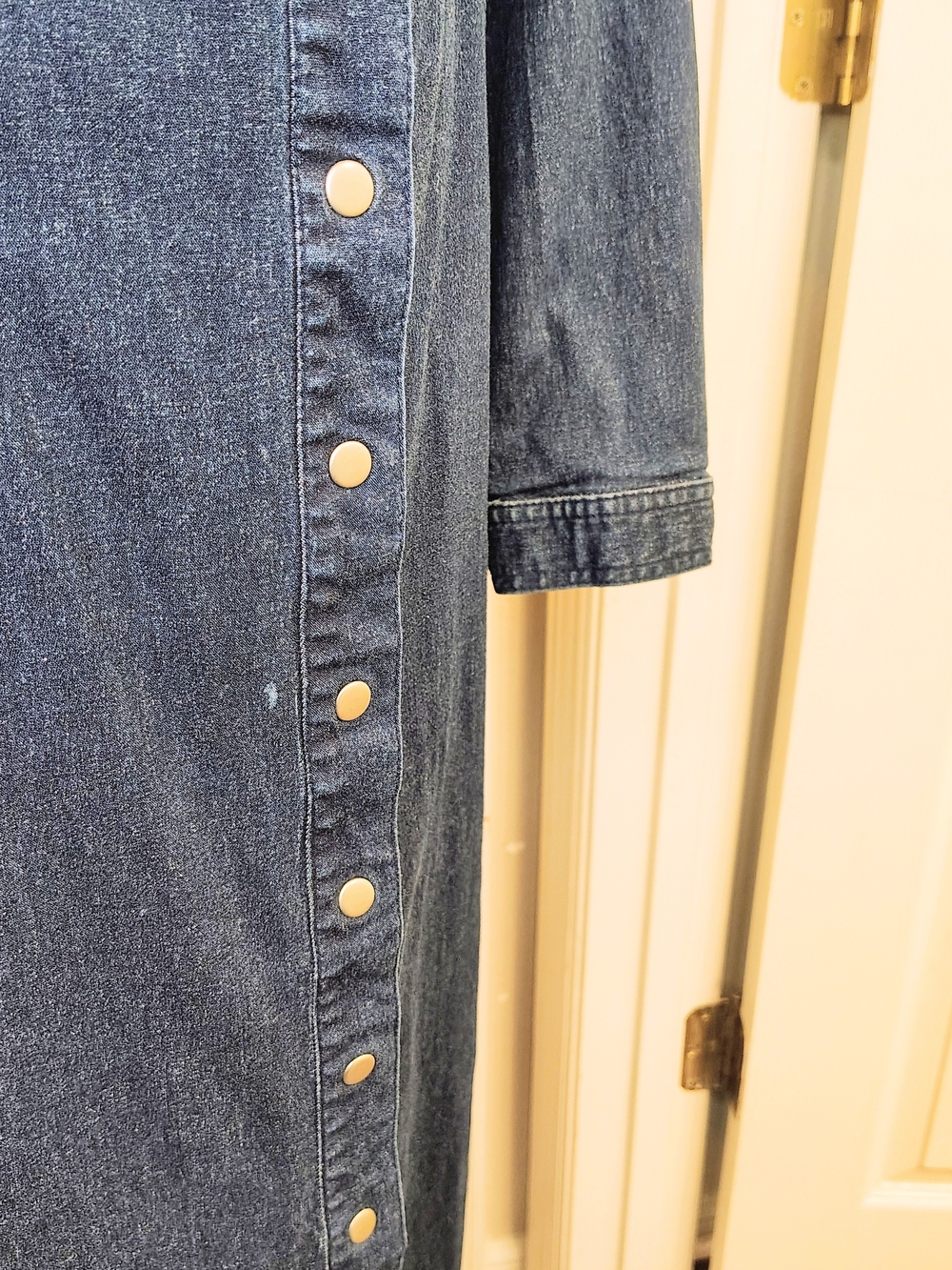 Vintage Newport News Denim Maxi Dress Long Sleeve Mothers Day 90s Y2K Western 12 - Picture 6 of 12